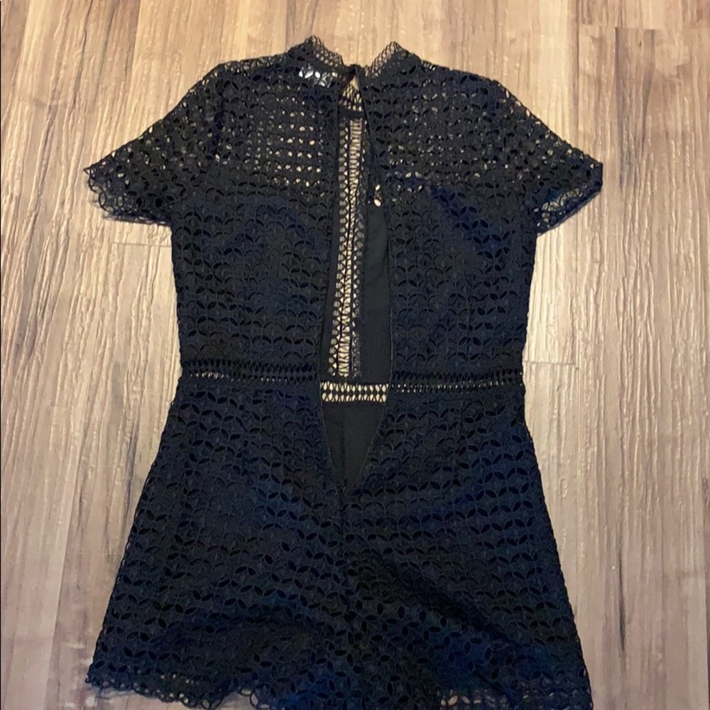 Blue Spero - Black Caged Romper - zip up - Picture 3 of 5